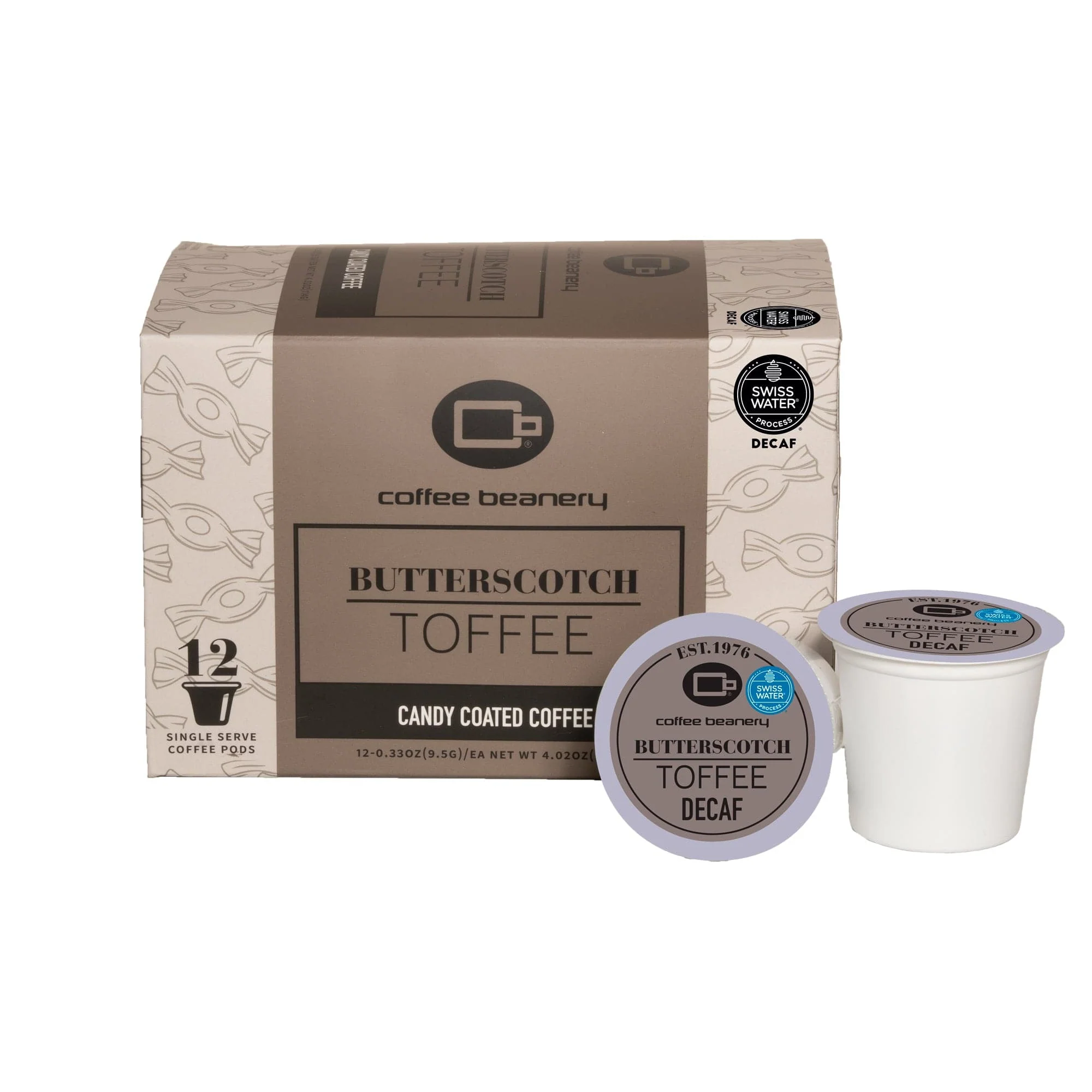 Butterscotch Toffee Flavored Decaf Coffee Pods