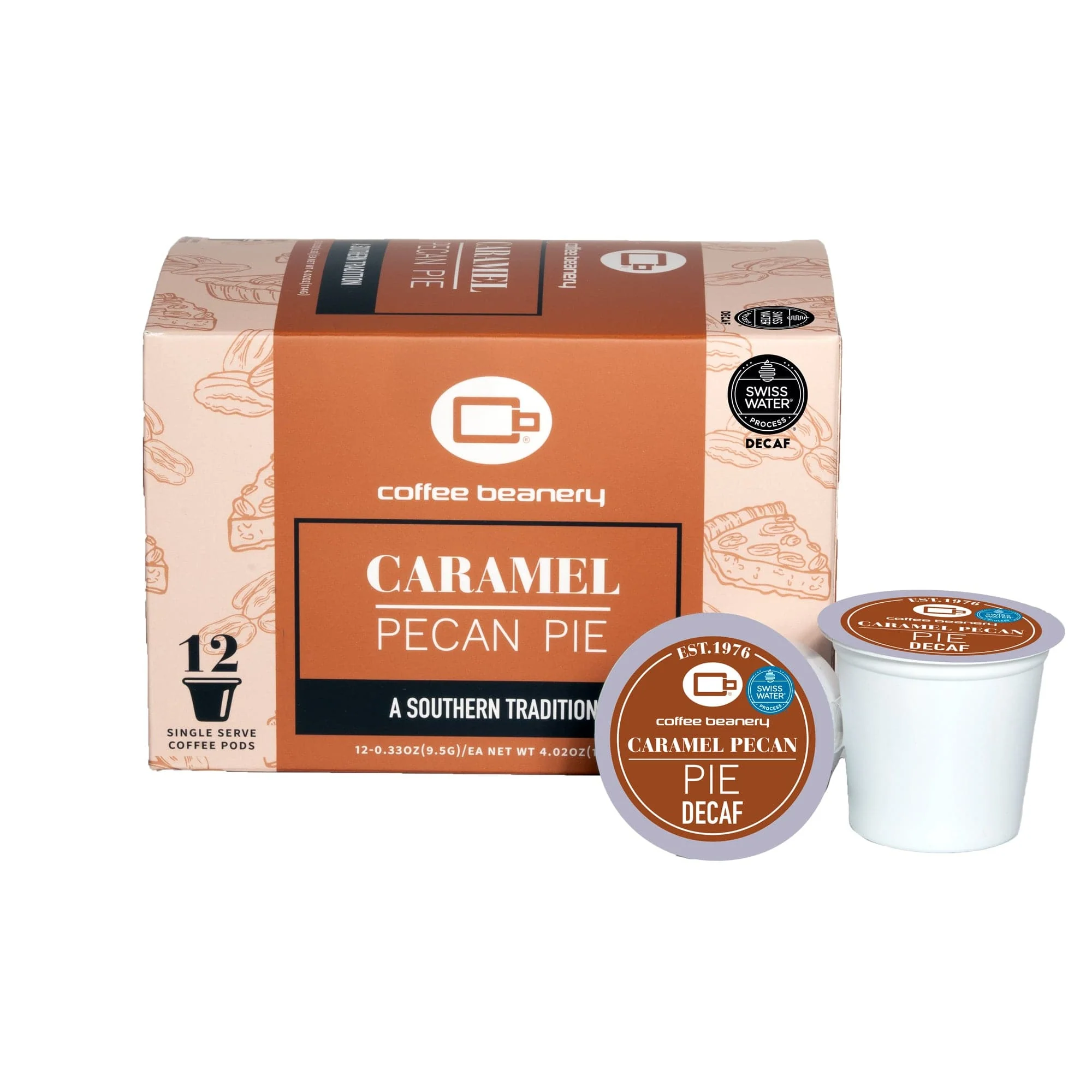 Caramel Pecan Pie Flavored Decaf Coffee Pods