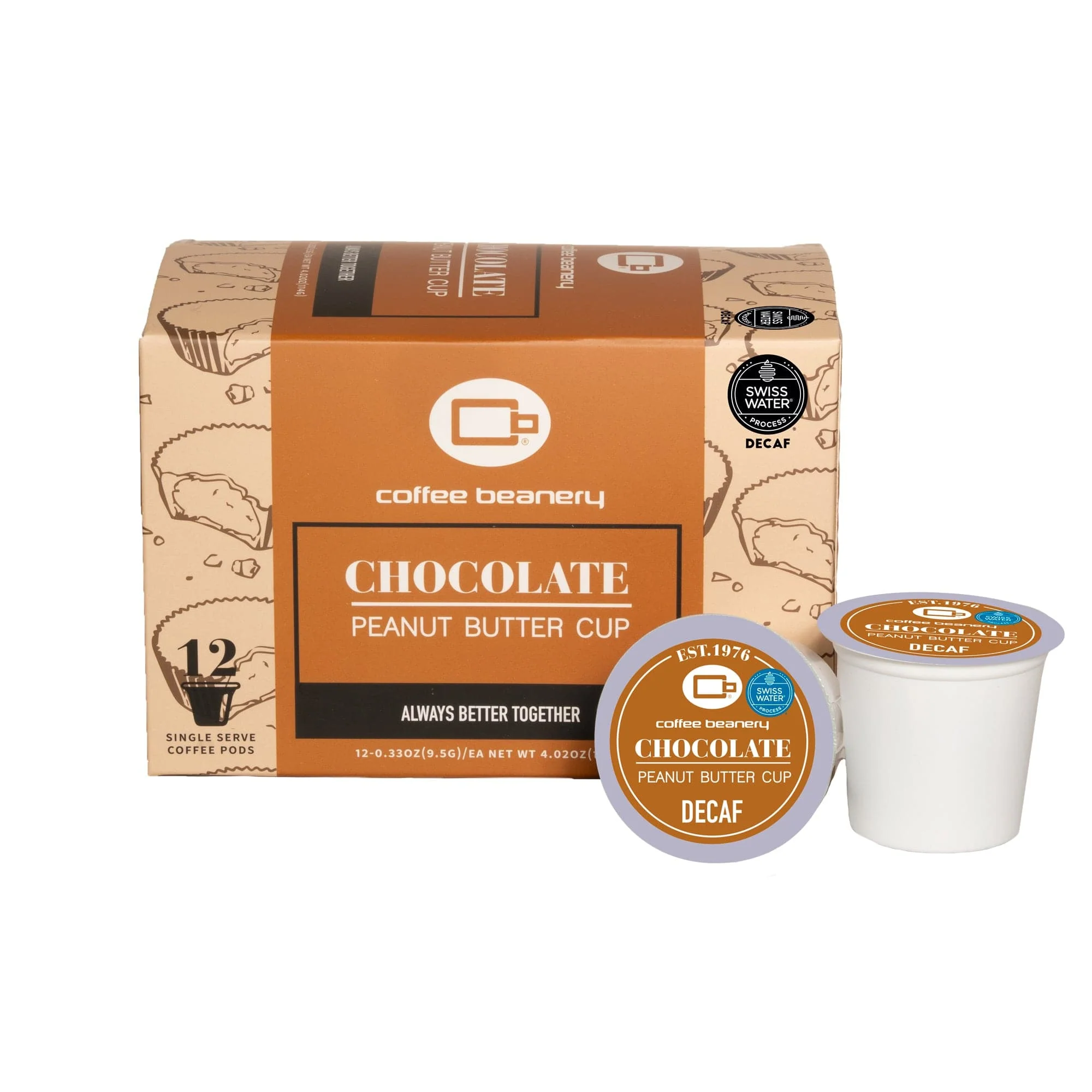 Chocolate Peanut Butter Cup Flavored Decaf Coffee Pods