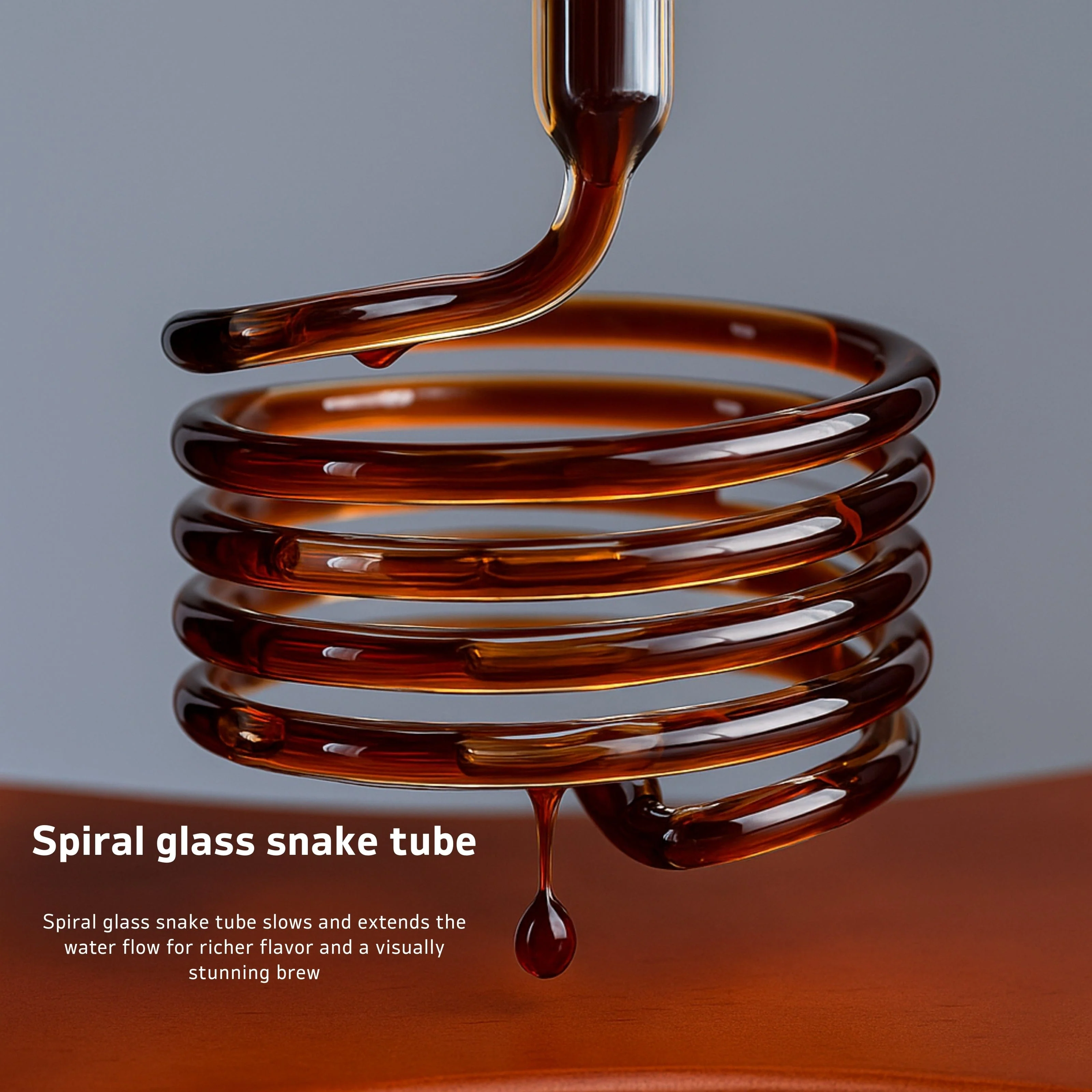 Nispira Cold Brew Drip Tower Iced Coffee Maker Glass Wooden Stand 25 Cups - Image 5